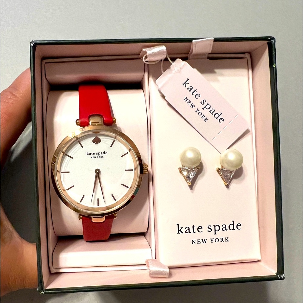 Kate Spade Watch and Earrings set in box